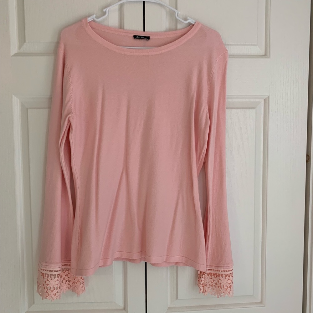 NWOT Pink Knit Sweater with Sleeve Detail